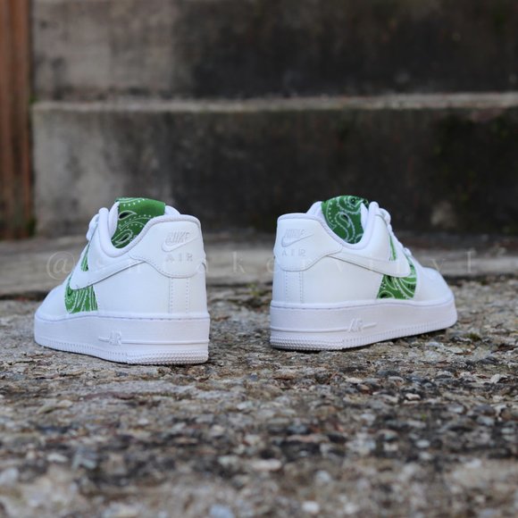 Nike Air Force 1 Low Green Apple Bandana Custom NWT - Picture 5 of 11